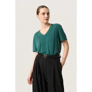 T-shirt com decote em V para mulher Soaked in Luxury Columbine Loose fit image-2