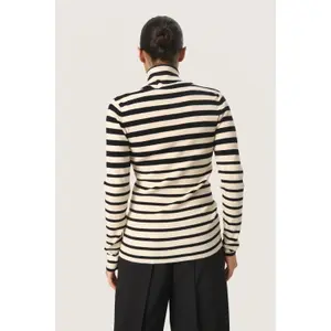 Gestreifter Rollkragenpullover für Damen Soaked in Luxury Spina image-5