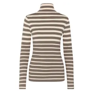 Gestreifter Rollkragenpullover für Damen Soaked in Luxury Spina image-3