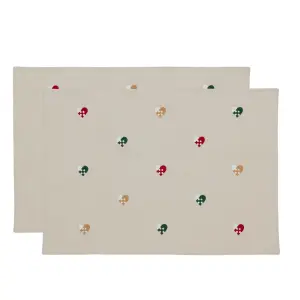 Umieść matę Södahl Christmas Hearts Embroidery (x2) image-0