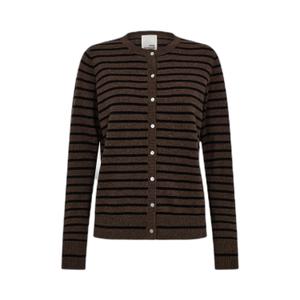 snos432-7141-gestreifter-damen-cardigan-sofie-schnoor-cissesw-dark-brown-black-striped
