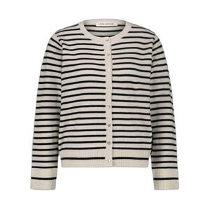 snos432-9096-gestreifter-damen-cardigan-sofie-schnoor-cissesw-black-off-white