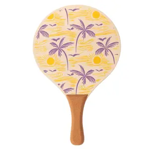Wooden Beach Tennis Racket with Palm Ball Softee image-1