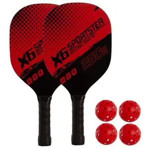 Raqueta de pickleball de madera con 4 pelotas Softee (x2) image-1