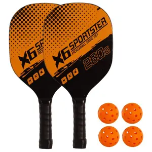 Raqueta de pickleball de madera con 4 pelotas Softee (x2) image-1