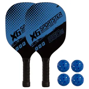 Raqueta de pickleball de madera con 4 pelotas Softee (x2) image-1