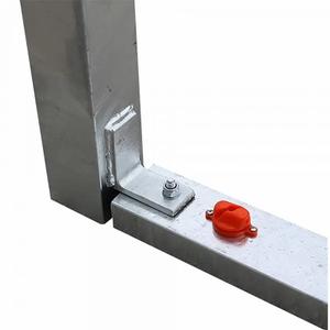 Sæt med 2 mobile futsal-/håndboldmål i galvaniseret metal med fod Softee Equipment image-4