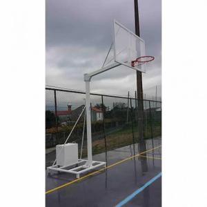 Set van 2 basketbalmanden monotube transportabele buis 2 wielen met transportwagen - zonder bord, hoepel Softee Equipment Deluxe image-2