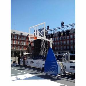 Set van 2 basketbalmanden monotube transportabele buis 2 wielen met transportwagen - zonder bord, hoepel Softee Equipment Deluxe image-3