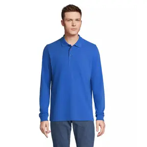 Long sleeve polo shirt Sol's Prime image-0