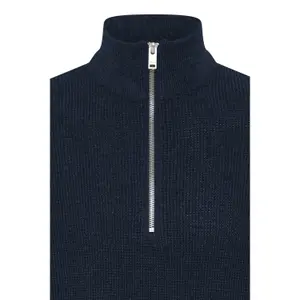 1/2 zip sweater Solid SDVian image-2