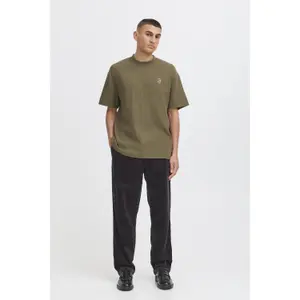 Cotton pleated elastic trousers Solid Liam image-0