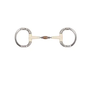 Dubbelgebroken paardenliftbit + koperen roller Soyo Happy mouth "contour" image-0