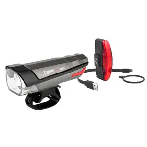 Kit de luz de bicicleta usb 3 funções eco, padrão Spanninga Trigon 25-Pyro Boost image-0