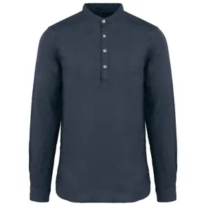 Camisa de lino con cuello mao desgastada Spasso image-0