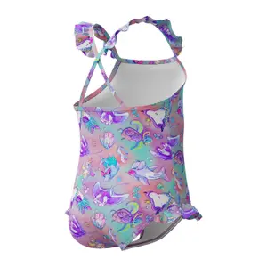 Μαγιό ενός κομματιού για κορίτσι μωρό Speedo Dig Frill Thinstrap GRN image-2