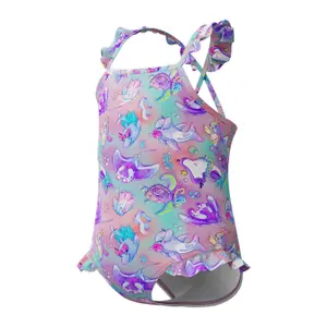 Μαγιό ενός κομματιού για κορίτσι μωρό Speedo Dig Frill Thinstrap GRN image-4