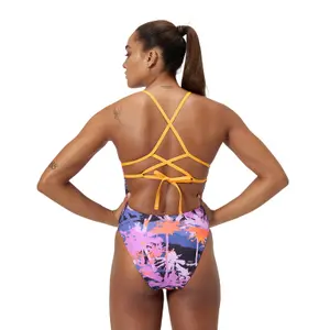 Μονόχρωμο μαγιό γυναικείο Speedo End+ Allov Dig Lattice Tie-Back image-4