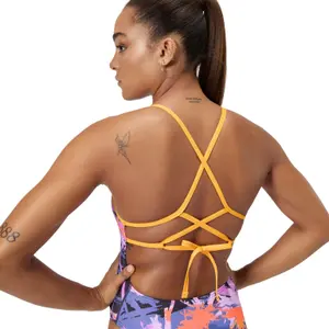 Μονόχρωμο μαγιό γυναικείο Speedo End+ Allov Dig Lattice Tie-Back image-5