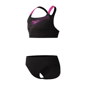 2-delt badedragt til piger Speedo Medley Logo Racerback image-3