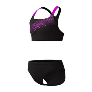 2-delt badedragt til piger Speedo Medley Logo Racerback image-3