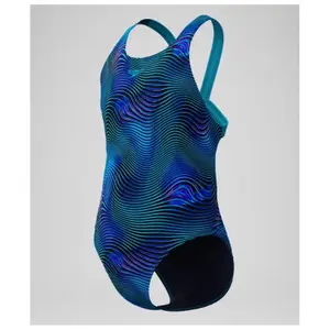 1-dels baddräkt för flickor Speedo Print Leaderb image-1