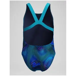 1-dels baddräkt för flickor Speedo Print Leaderb image-2