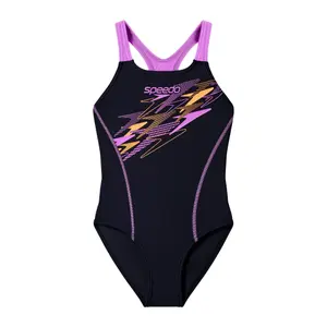 Badedragt med logo til pige Speedo Medley