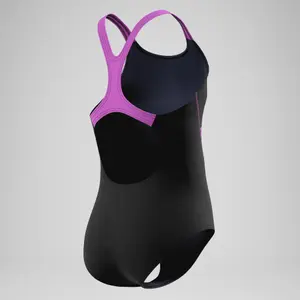 Badedragt med logo til pige Speedo Medley image-3