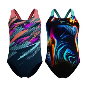 Dziewczęcy jednoczęściowy kostium kąpielowy Speedo Digital Placement Splashback image-0