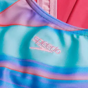 Fato de banho de menina de 1 peça Speedo Eco Print Pulseback image-3