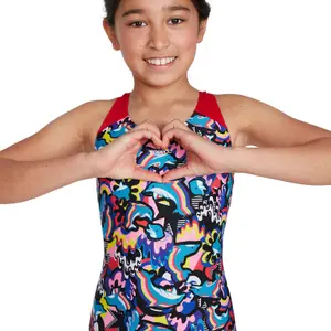 1-piece swimsuit for girls Speedo Dig Placem Splashb image-2