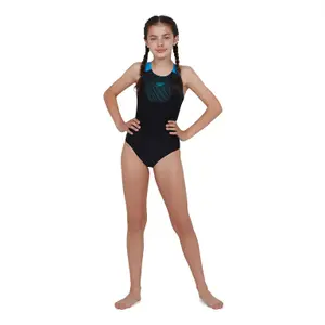 1-dels baddräkt för flickor Speedo Tech Placem Muscleb image-1