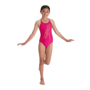 Einteiliger Badeanzug, Mädchen Speedo Boom Logo Placem Flyback image-1