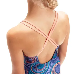 Girl's 1-piece swimsuit with double fine straps Speedo Allover image-2