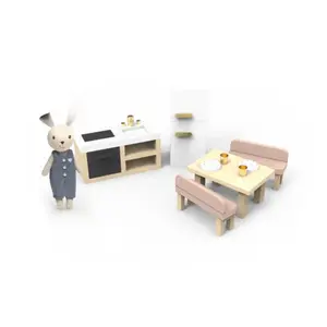 Dollhouse kitchen with a rabbit Speedy Monkey image-0