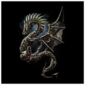 T-shirt Spiral Dragon Cogs image-4