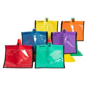 m404220-training-cone-bibs-spordas-x6-red-yellow-green-blue-purple-orange-55x33-cm
