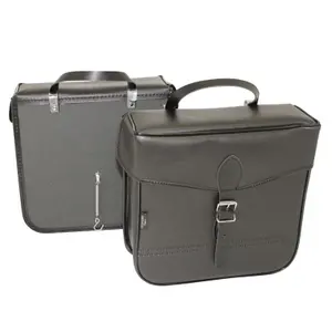 Paire de sacoches arrière vélo latérale style vintage - fixation crochet - effet cuir Sportfabric S14 30x 11 x 30 cm