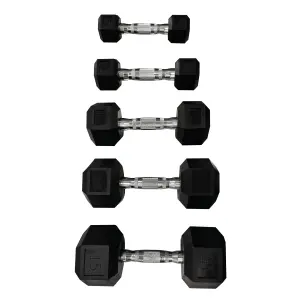 Hexagonal dumbbell Sporti 15 kg image-1