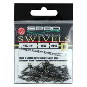 3-joint swivels with safety snap fastener Spro (x9) image-1
