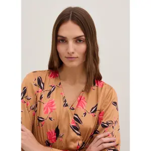 Μακρύ σατέν φόρεμα γυναικείο Stefanel Floral image-4