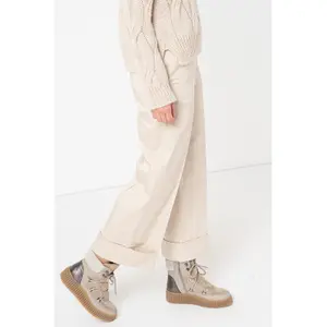 Wide Cuffed Trousers Woman Stefanel image-4