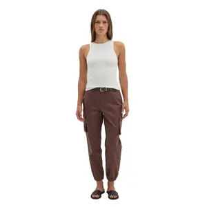 Women's Cotton Satin Cargo Trousers Stefanel image-0