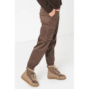 Women's Cotton Satin Cargo Trousers Stefanel image-2