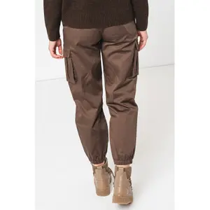 Women's Cotton Satin Cargo Trousers Stefanel image-4