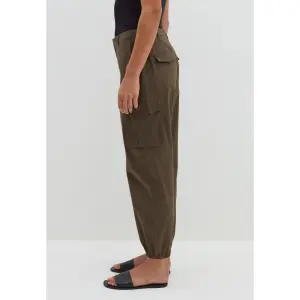 Women's Cotton Satin Cargo Trousers Stefanel image-3