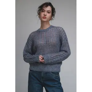 Mohair Knit Pullover with Micro-Glitter for Women Stefanel image-1