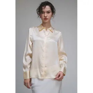 Seidenbluse mit langen Ärmeln satinierter Effekt Damen Stefanel image-1