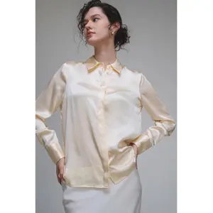Seidenbluse mit langen Ärmeln satinierter Effekt Damen Stefanel image-2